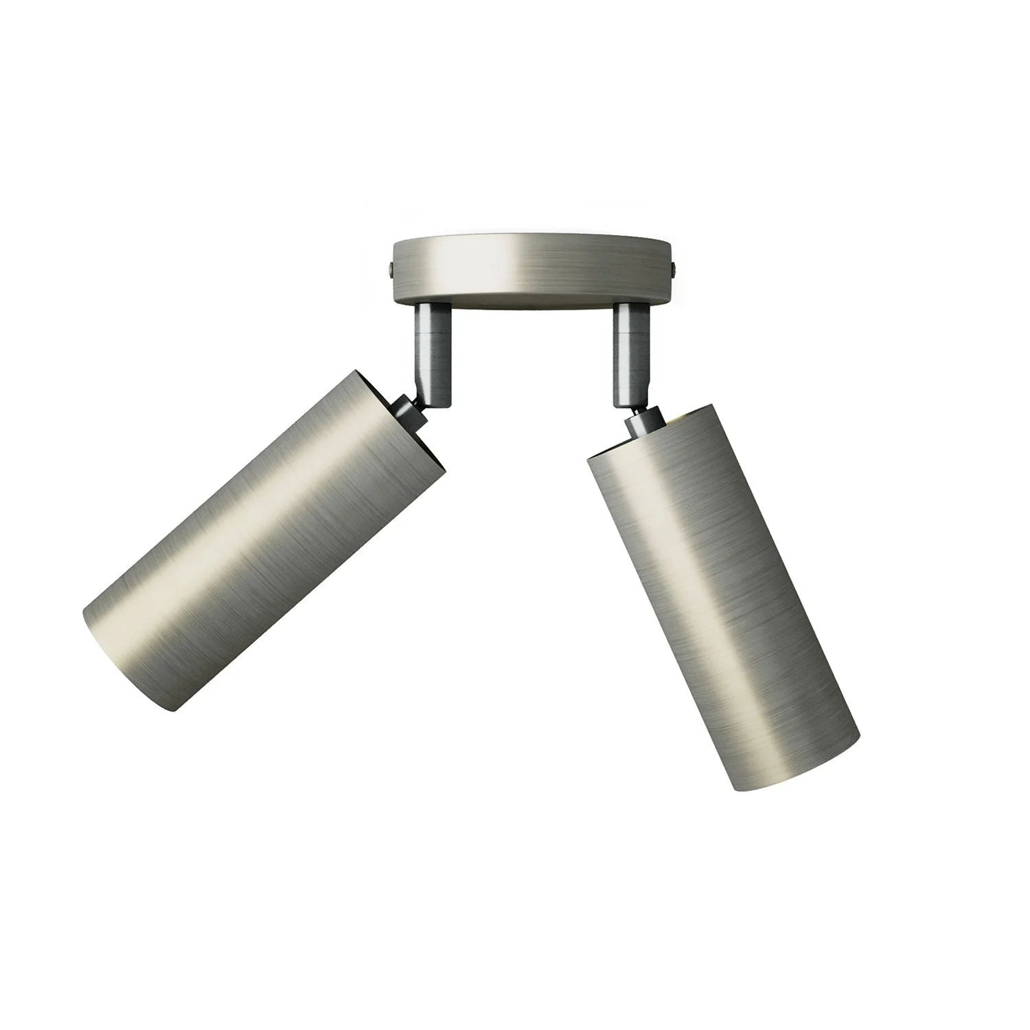 2-flammige Leuchte mit Tub-E14-Lampenschirm und rundem Baldachin – Satiniertes Titan