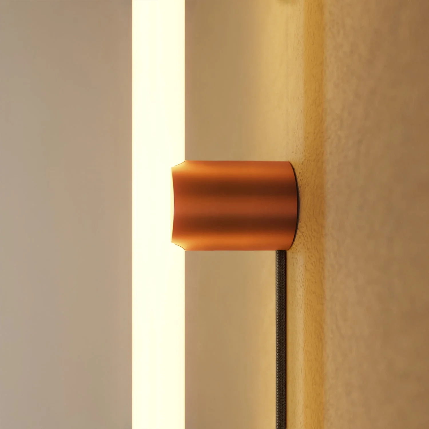 Lampe mit UK-Stecker, metallic Finish und linearem LED-Leuchtmittel S14d - Satiniertes Kupfer - Image 3