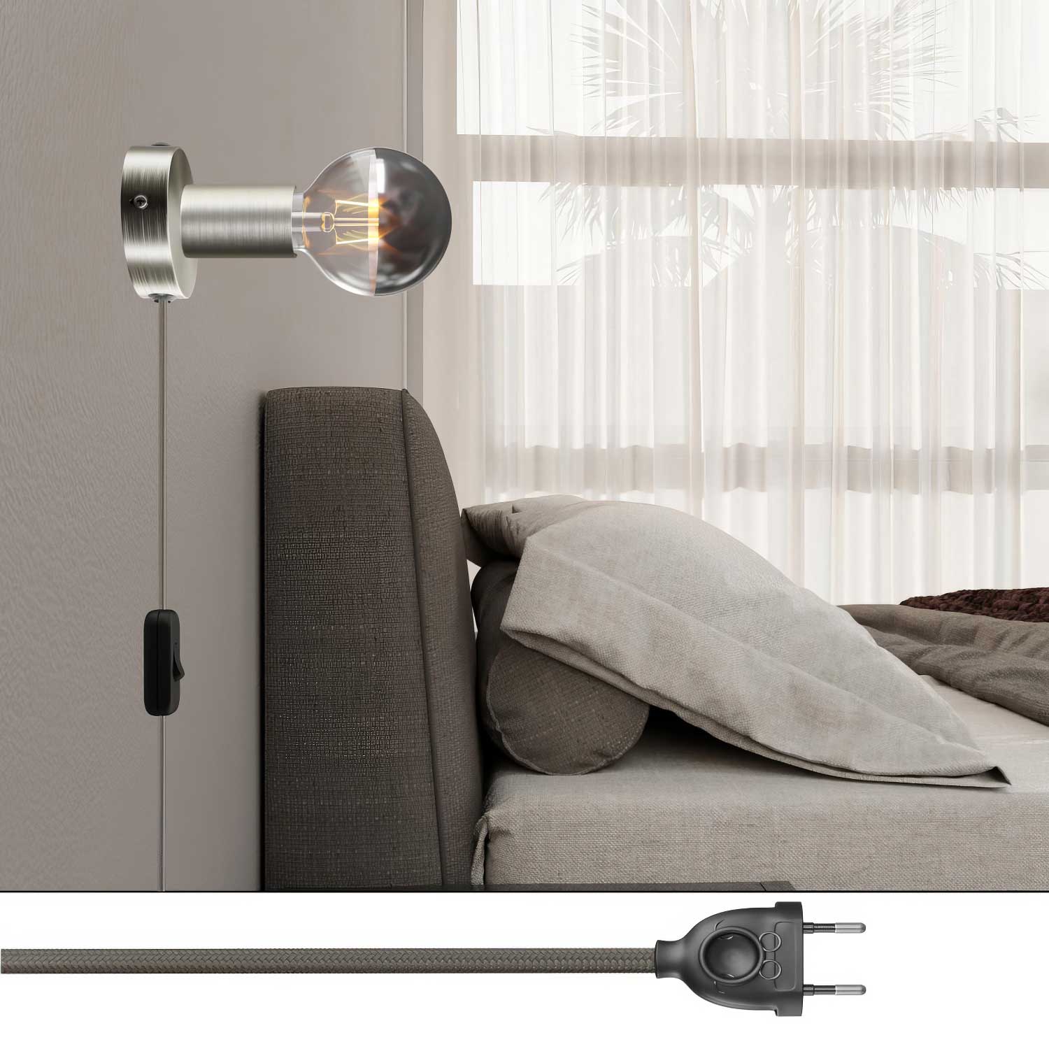 Spostaluce-Lampe aus Metall – Satin-Titan - Image 2