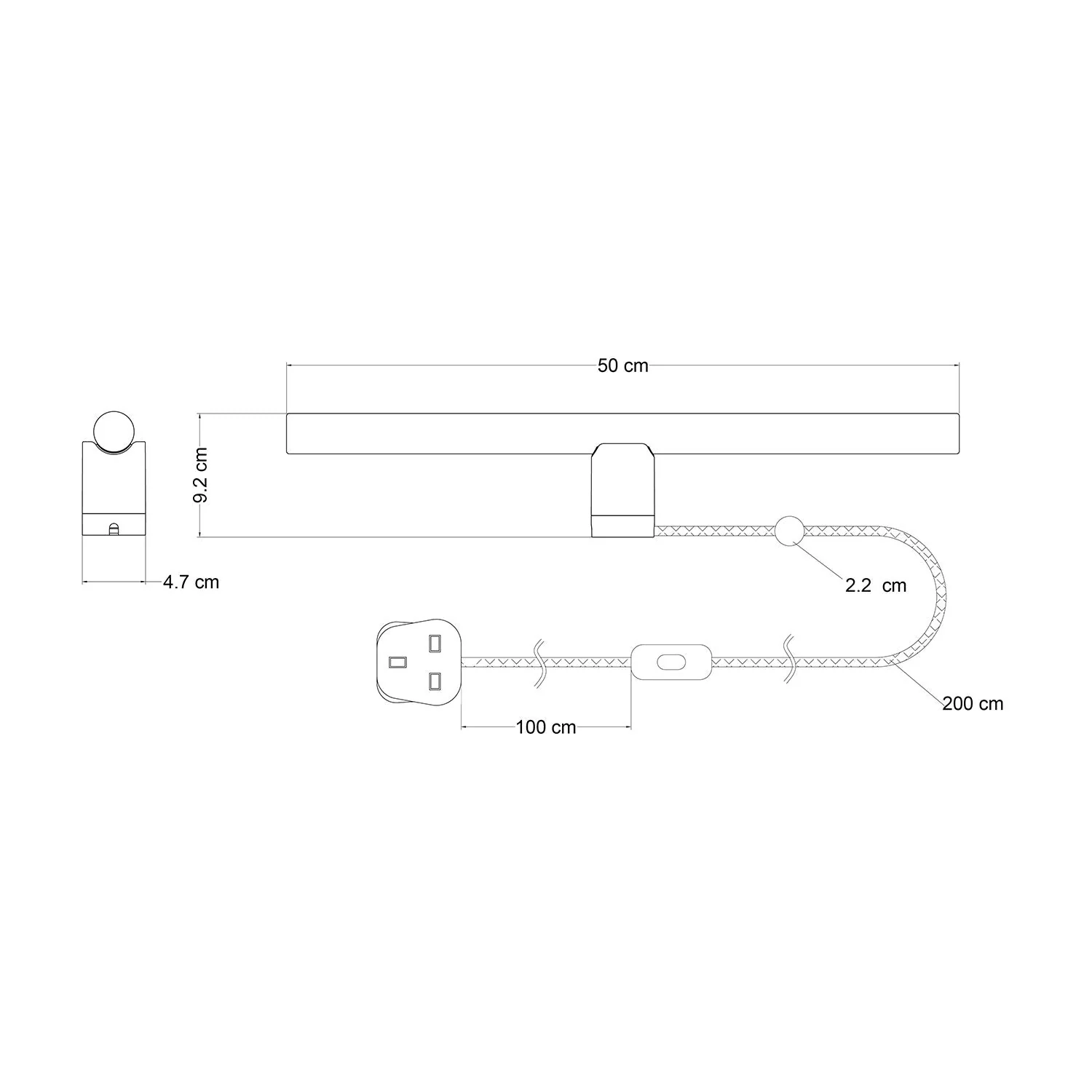 Spostaluce esse14 Lampe mit S14d Fassung und UK-Stecker – Schwarz - Image 5