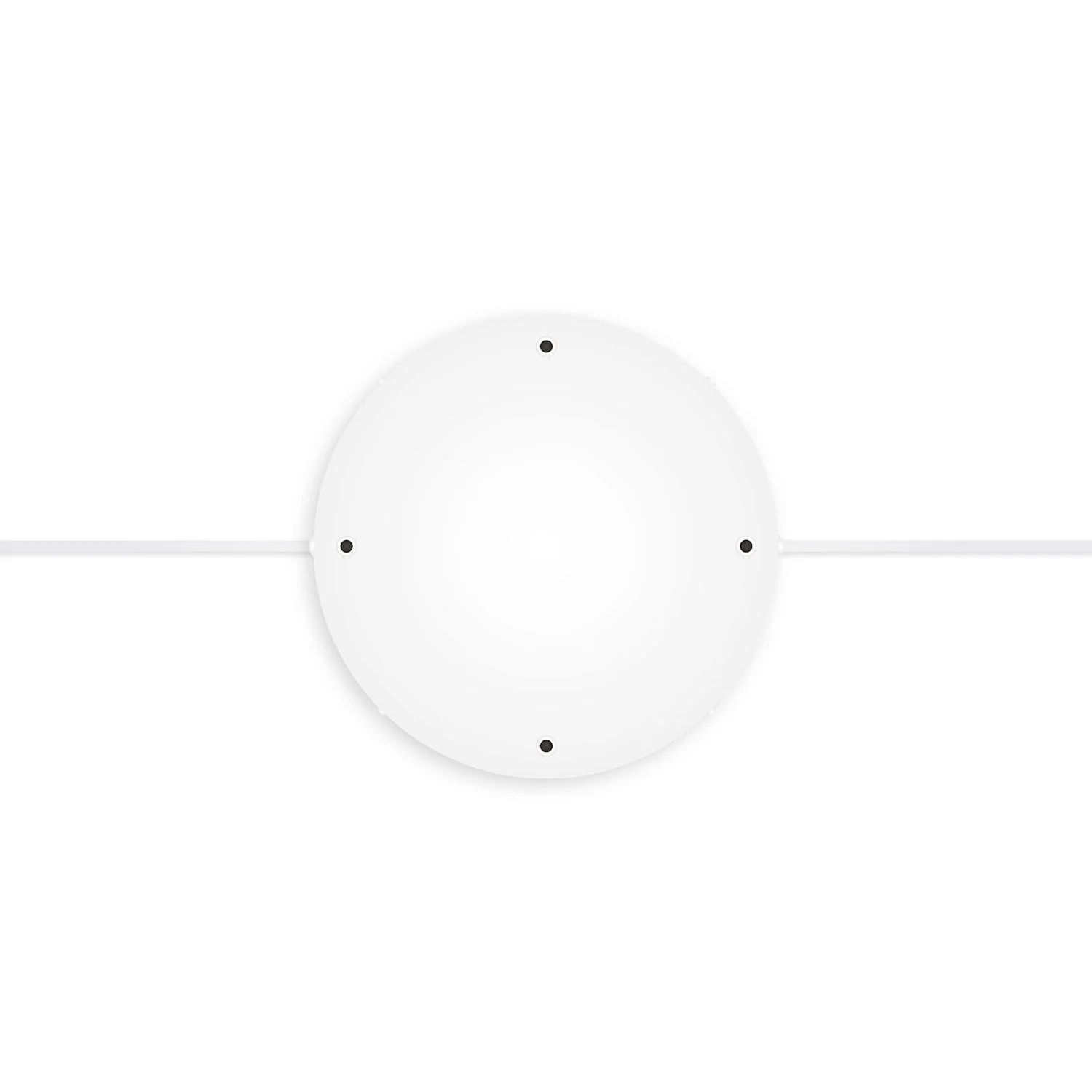Runder Lampenbaldachin aus Aluminium Ø 30 cm mit Halterung und Erdungs-Textilkabel, mit 4 Frontbohrungen – Mattweiß - Image 12
