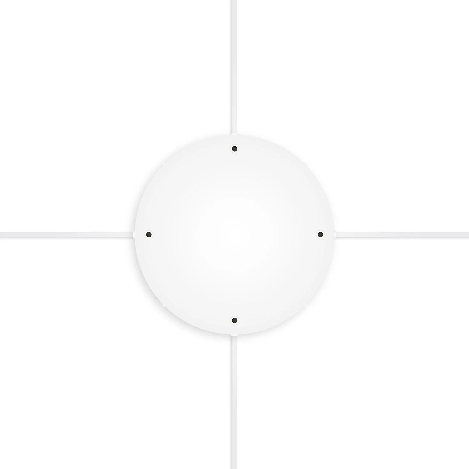 Runder Lampenbaldachin aus Aluminium Ø 30 cm mit Halterung und Erdungs-Textilkabel, mit 4 Frontbohrungen – Mattweiß - Image 22