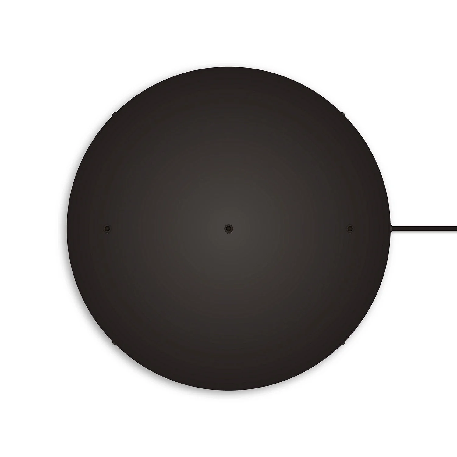 Runder Lampenbaldachin aus Aluminium Ø 50 cm mit Halterung und Erdungs-Textilkabel, mit 3 Frontbohrungen in Linie – Schwarz - Image 7