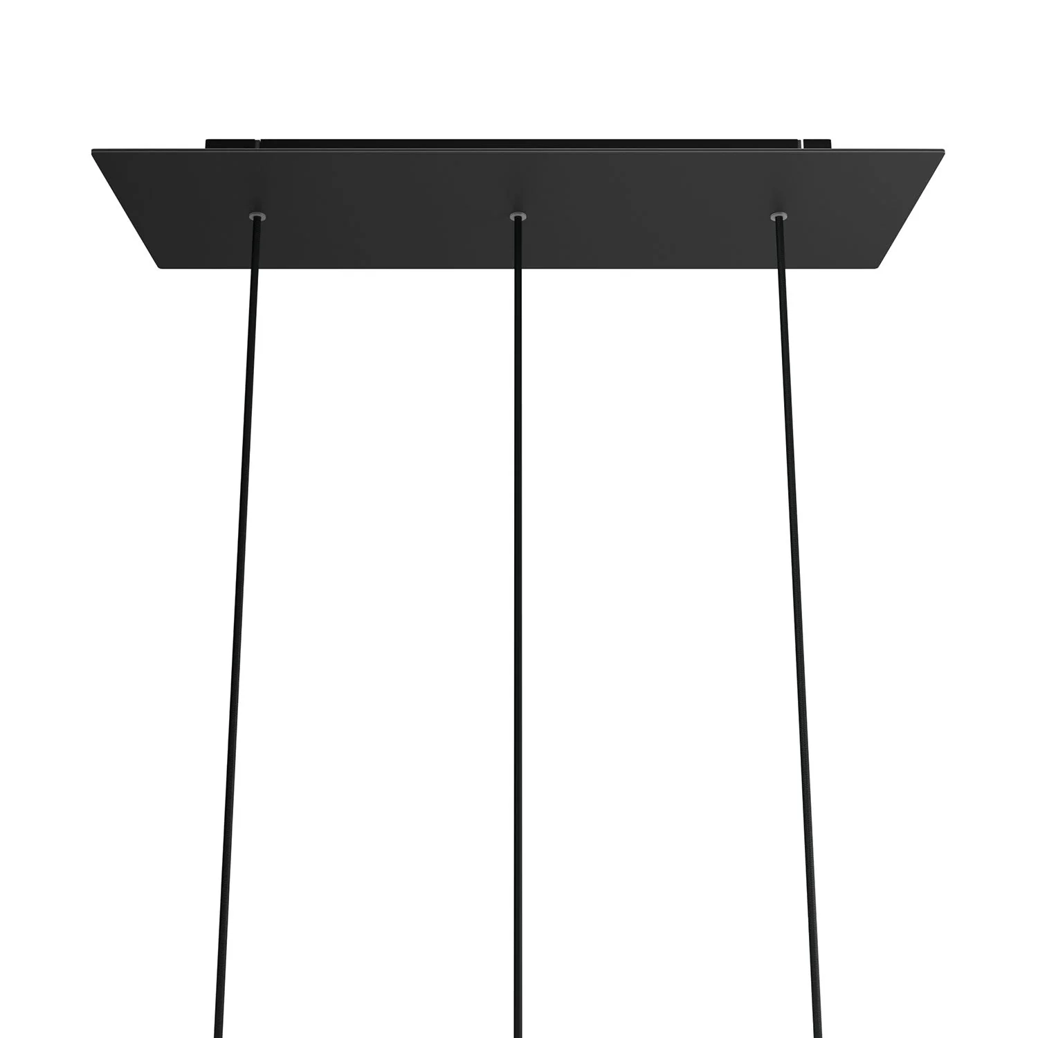 XXL-Baldachin Rose-One rechteckig mit 3 Durchgangslöchern und 6 seitlichen Bohrungen. Maße: 675 x 225 mm – Dibond Schwarz matt - Image 7