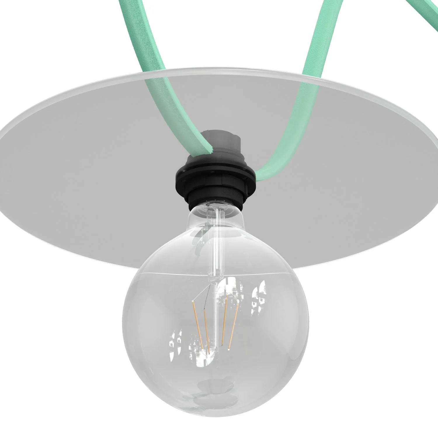 Fassungskit mit Doppelring für Lampenschirm E27 und Lumet-Lichterkettensystem aus schwarzem Thermoplast - Image 4