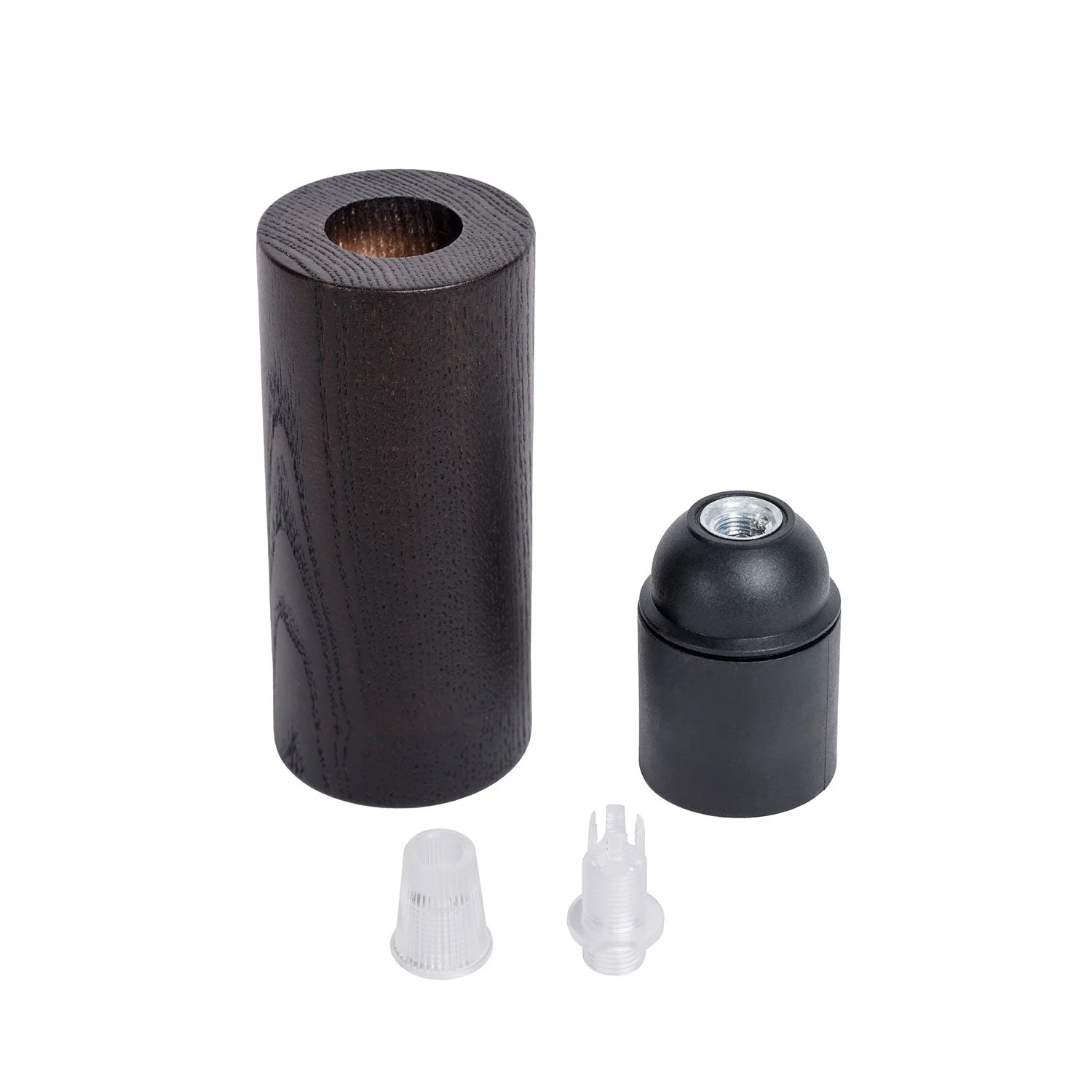 E27 Lampenfassung-Kit aus Holz für 2XL Kordel – Wengé-Effekt - Image 2
