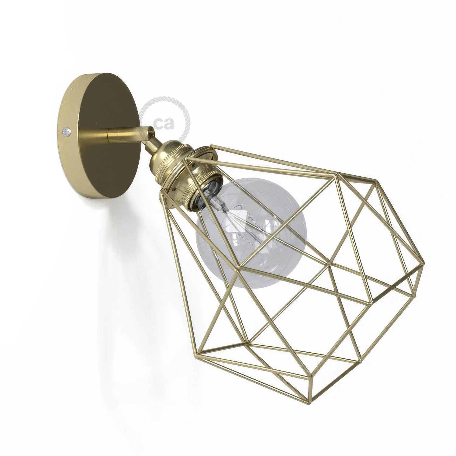 Fermaluce Metall 90° mit Diamond Schirm, wandnahe, schwenkbare Metallleuchte – Messing