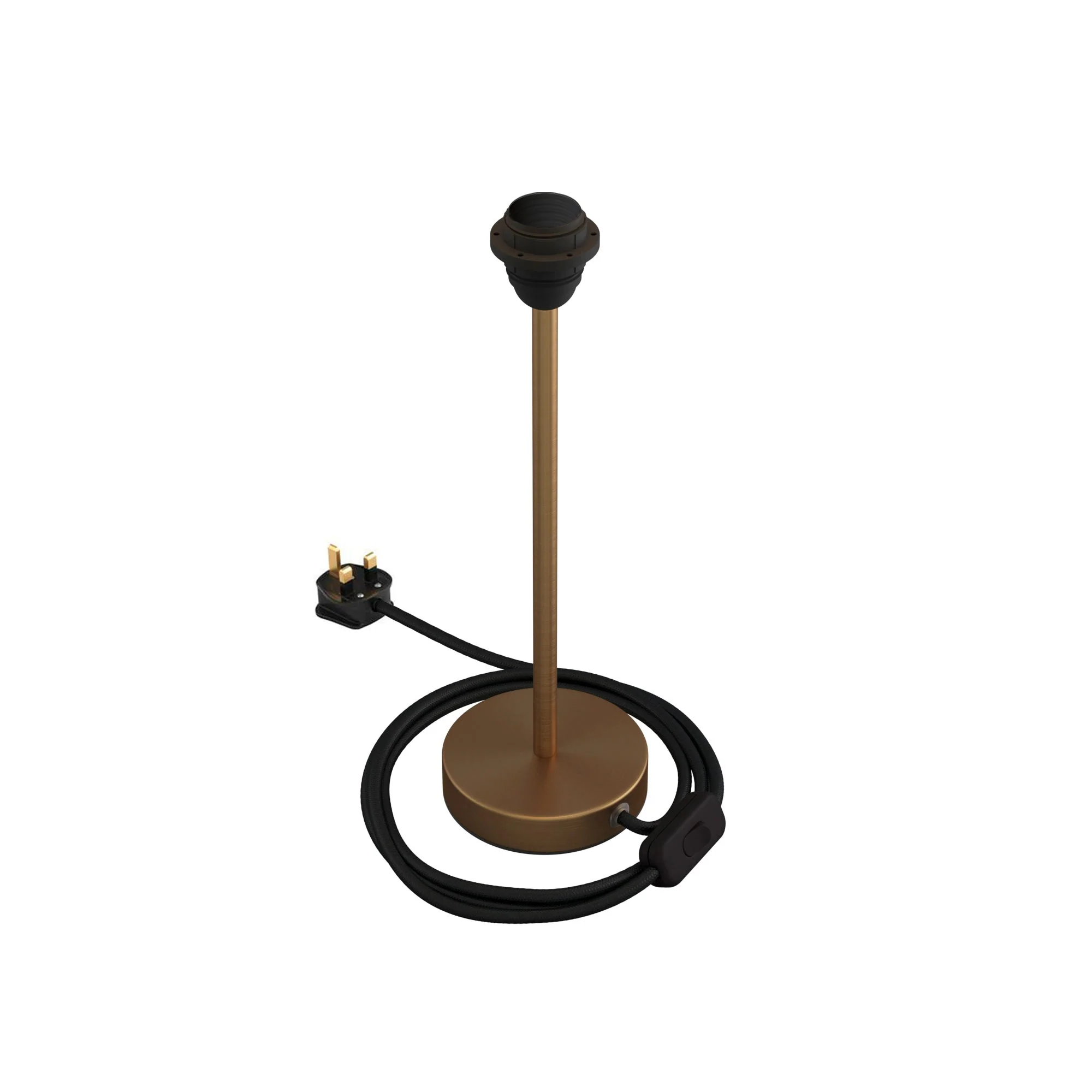 Alzaluce-Sockel für Lampenschirme – Tischleuchte aus Metall mit UK-Stecker – Satinbronze - Image 9