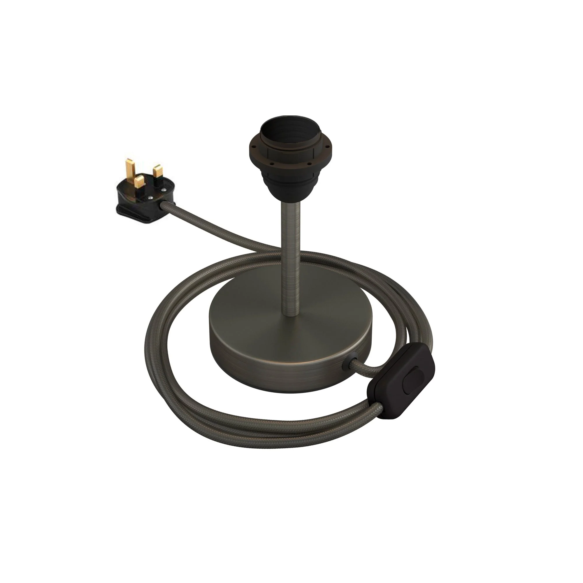 Lampenfuß für Lampenschirm – Tischleuchte aus Metall mit UK-Stecker – Mattes Titan - Image 5