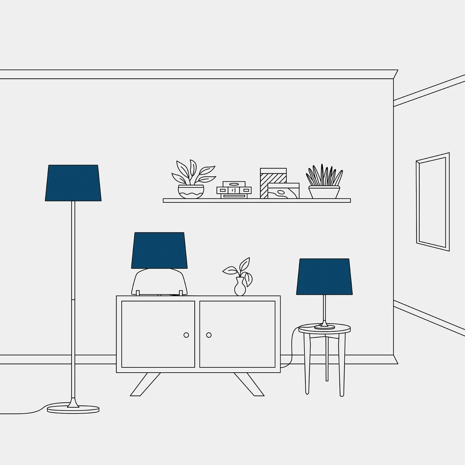 Athena Lampenschirm mit E27-Fassung für Tisch- oder Stehleuchte – Made in Italy – Blaue Wolle - Image 5