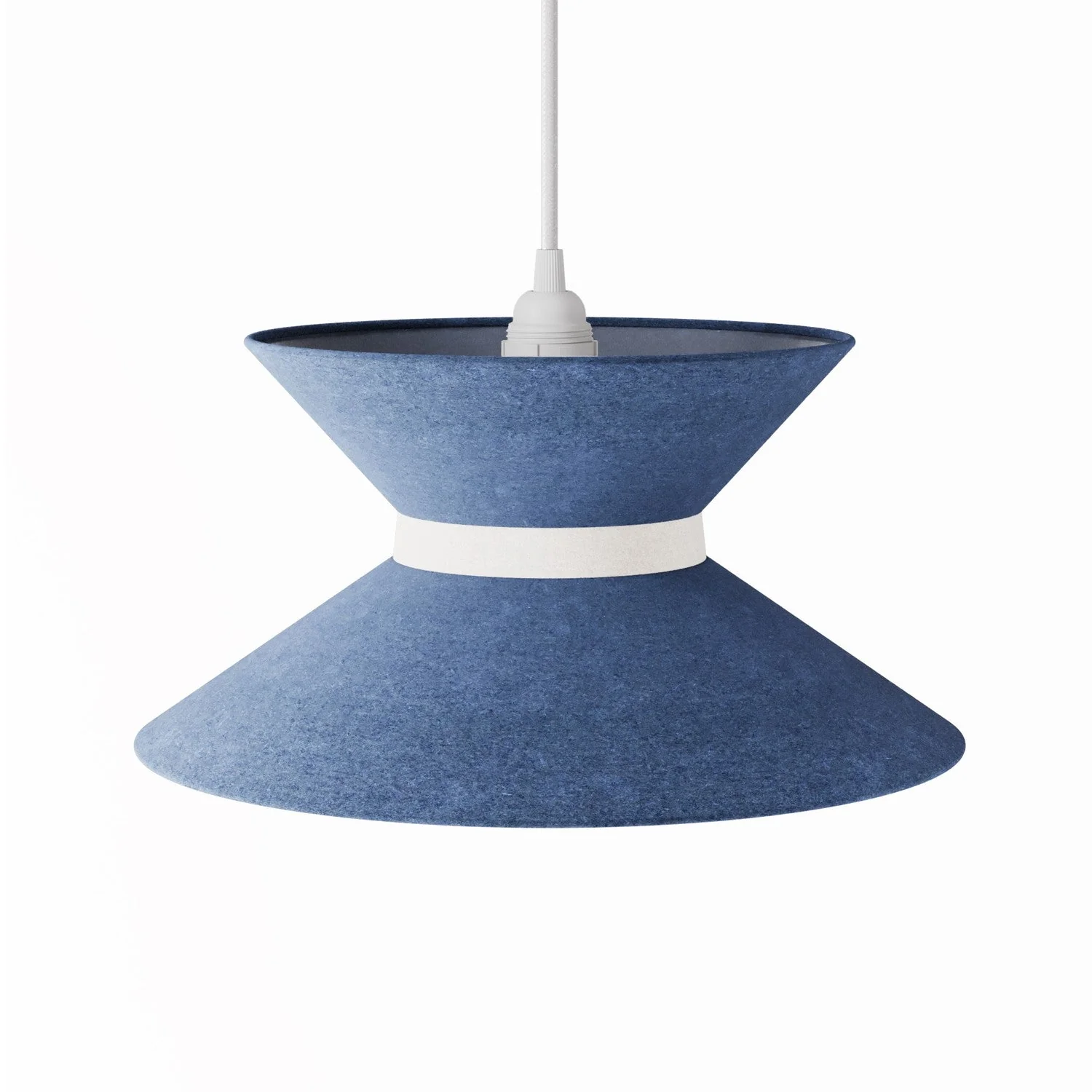 Stoffschirm Clessidra für Pendelleuchte – Blaue Wolle - Image 4
