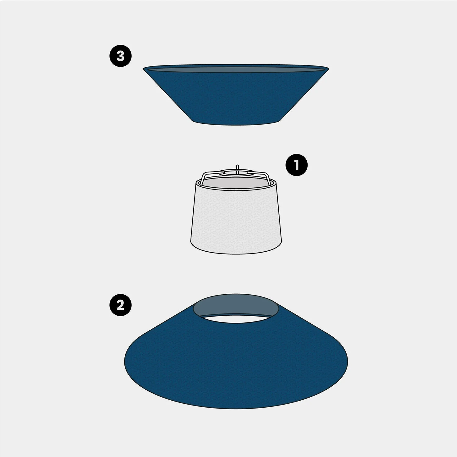 Stoffschirm Clessidra für Pendelleuchte – Blaue Wolle - Image 7