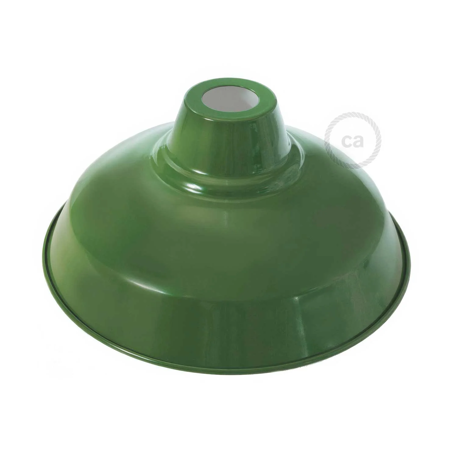 Bistrot-Lampenschirm aus emailliertem Metall mit E27-Fassung, Durchmesser 30 cm - Grün - Image 3