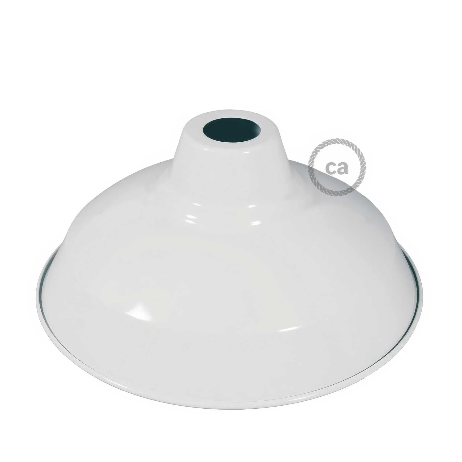 Bistrot Lampenschirm aus emailliertem Metall mit E27-Fassung, Durchmesser 30 cm – Weiß - Image 3