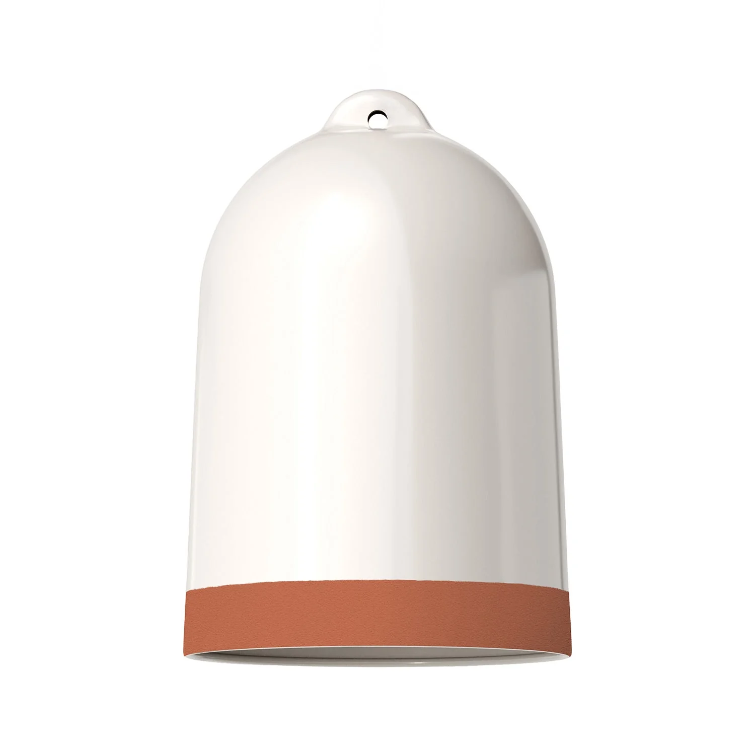 Lampenschirm Campana XL zweifarbig aus Keramik Weiß und Terrakotta, Kollektion Materia – Made in Italy - Image 3