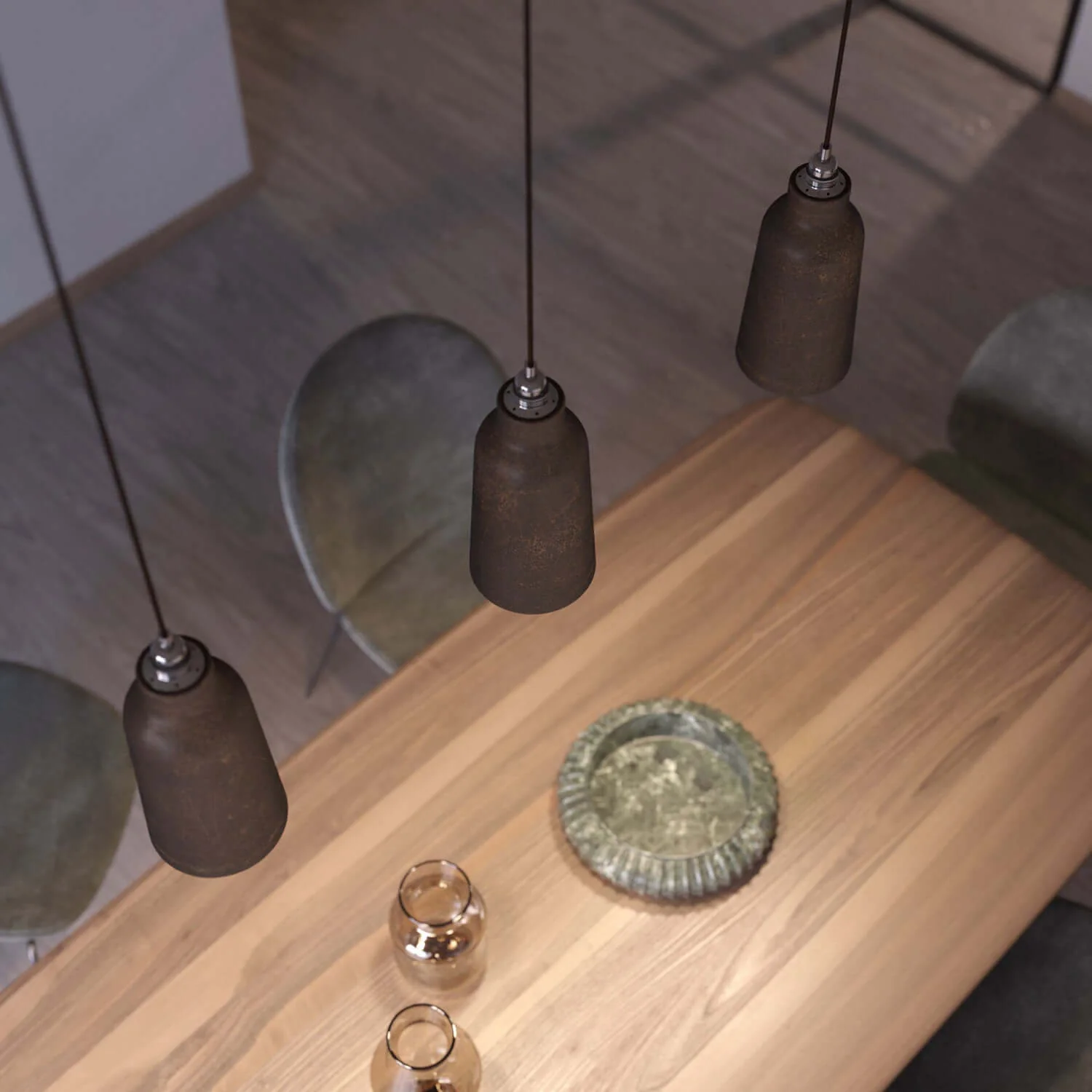Bottiglia-Lampenschirm aus Keramik, Kollektion Materia – Made in Italy – Corten-Effekt - Image 3