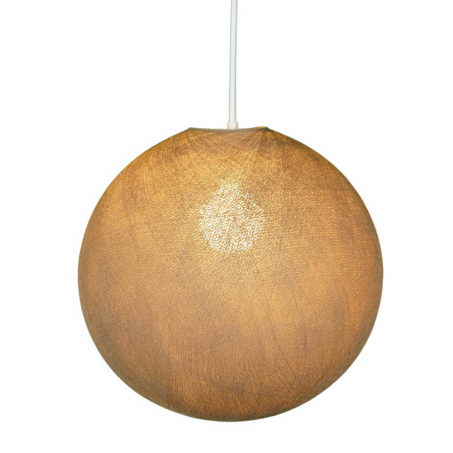 Kugellampenschirm aus 100 % handgefertigtem Garn – Polyester Cappuccino - Image 2