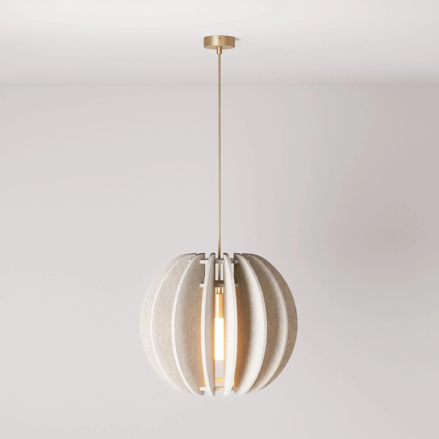 LAMPSHADE – Pendelleuchte mit elliptischem Schirm – Taubengrau Melange