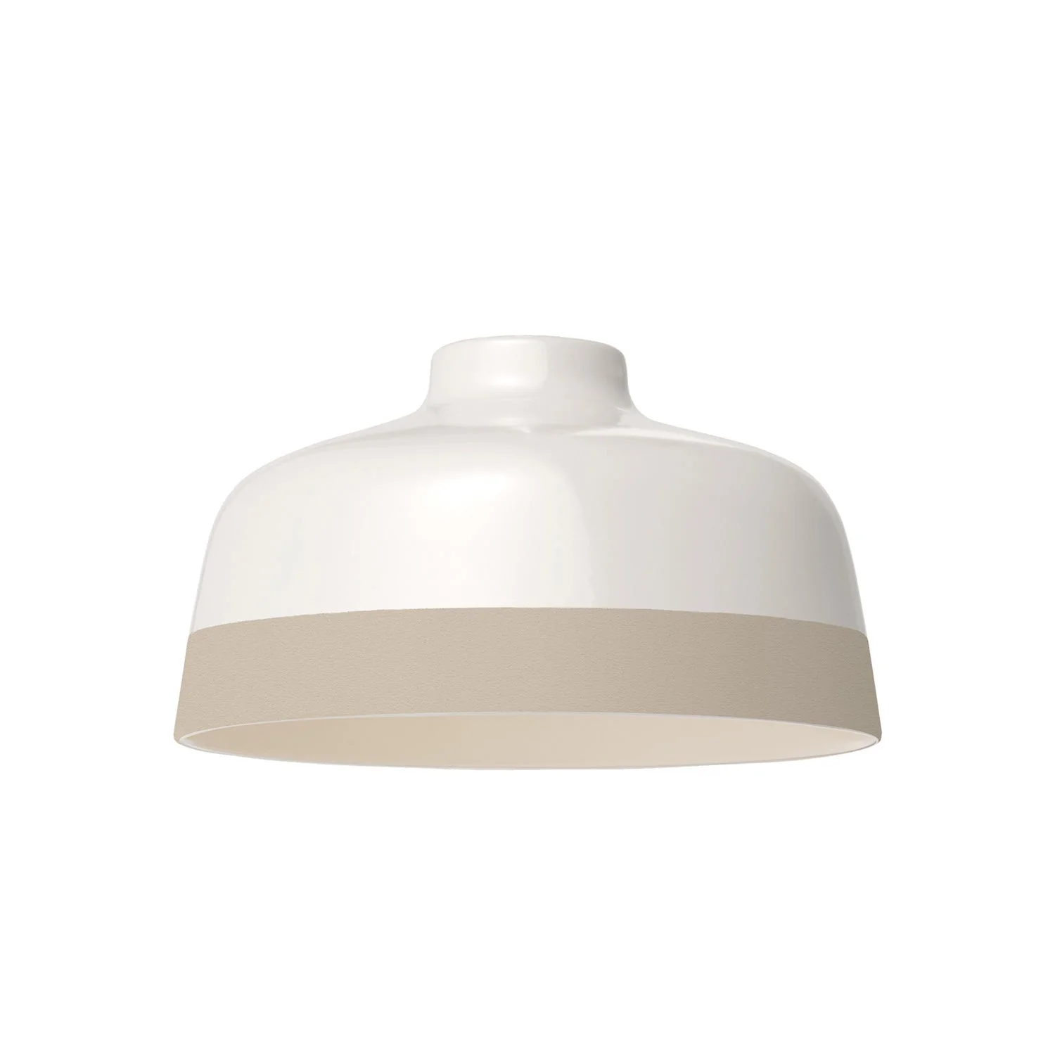 Lampenschirm Coppa zweifarbig aus Keramik, Weiß und Taupe, Kollektion Materia – Made in Italy - Image 4