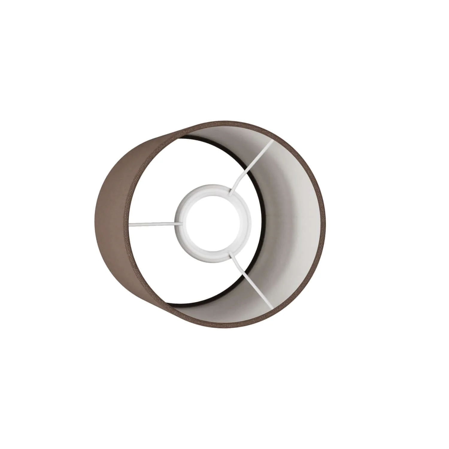 Zylinder-Lampenschirm aus Stoff mit E27-Fassung – 100% Made in Italy – Camelot Braun. - Image 3