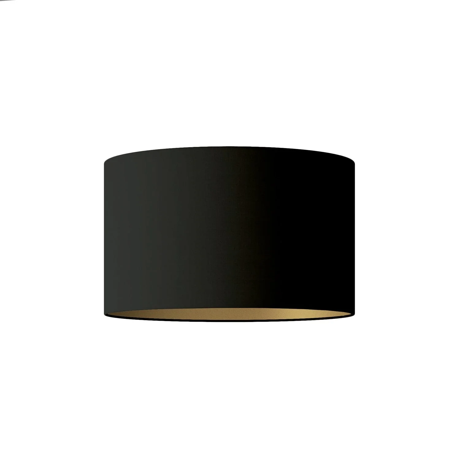 Zylindrischer Lampenschirm L aus Stoff mit E27-Fassung – Made in Italy – Schwarz/Gold