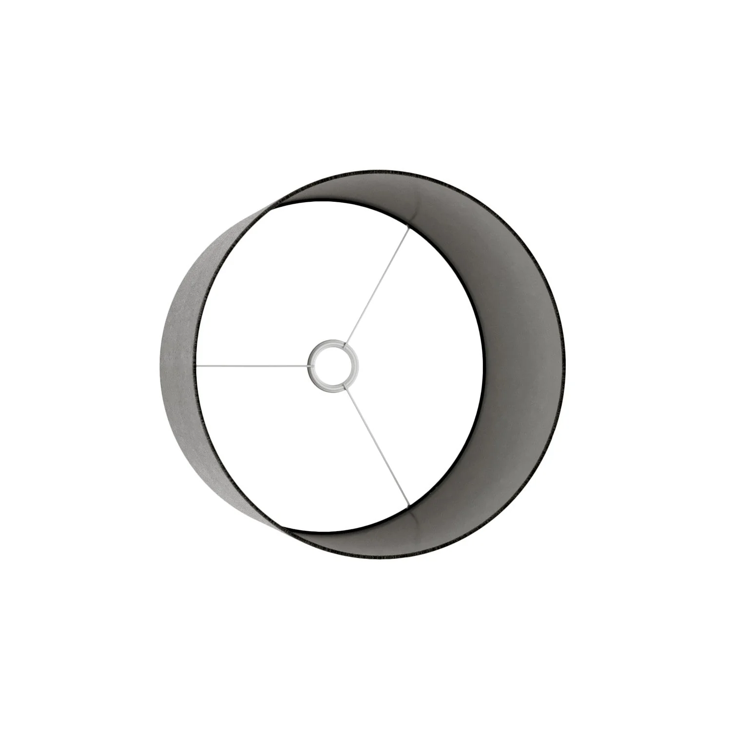 Zylindrischer Lampenschirm L aus Stoff mit E27-Fassung – Made in Italy – Dunkelgraue Wolle - Image 3