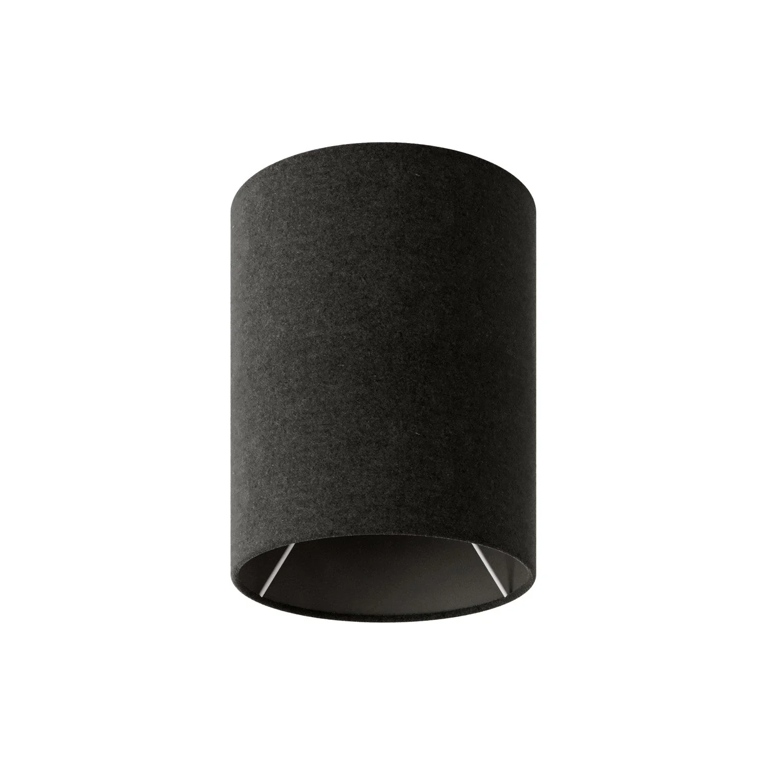 Zylindrischer Lampenschirm S aus Stoff mit E27-Fassung – Made in Italy – Wolle Dunkelgrau