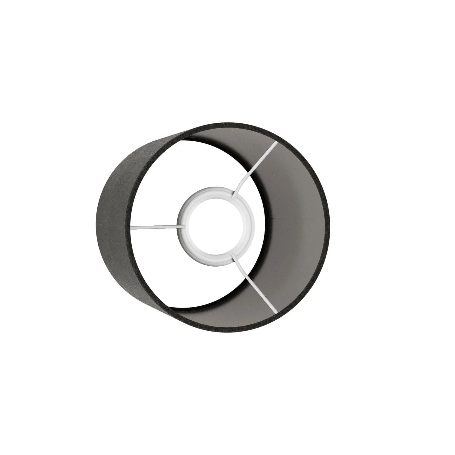 Zylindrischer Lampenschirm S aus Stoff mit E27-Fassung – Made in Italy – Wolle Dunkelgrau - Image 3