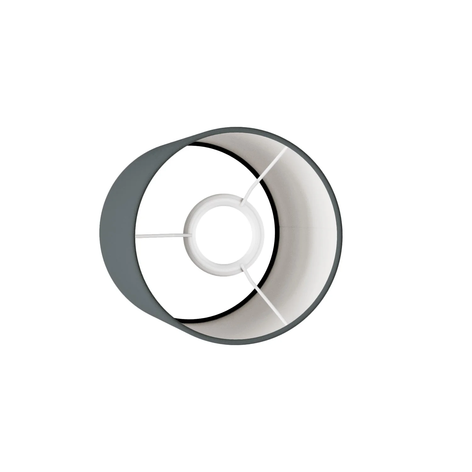 Zylinderschirm S aus Stoff mit E27-Fassung – Made in Italy – Dunkelgraues Leinen - Image 3