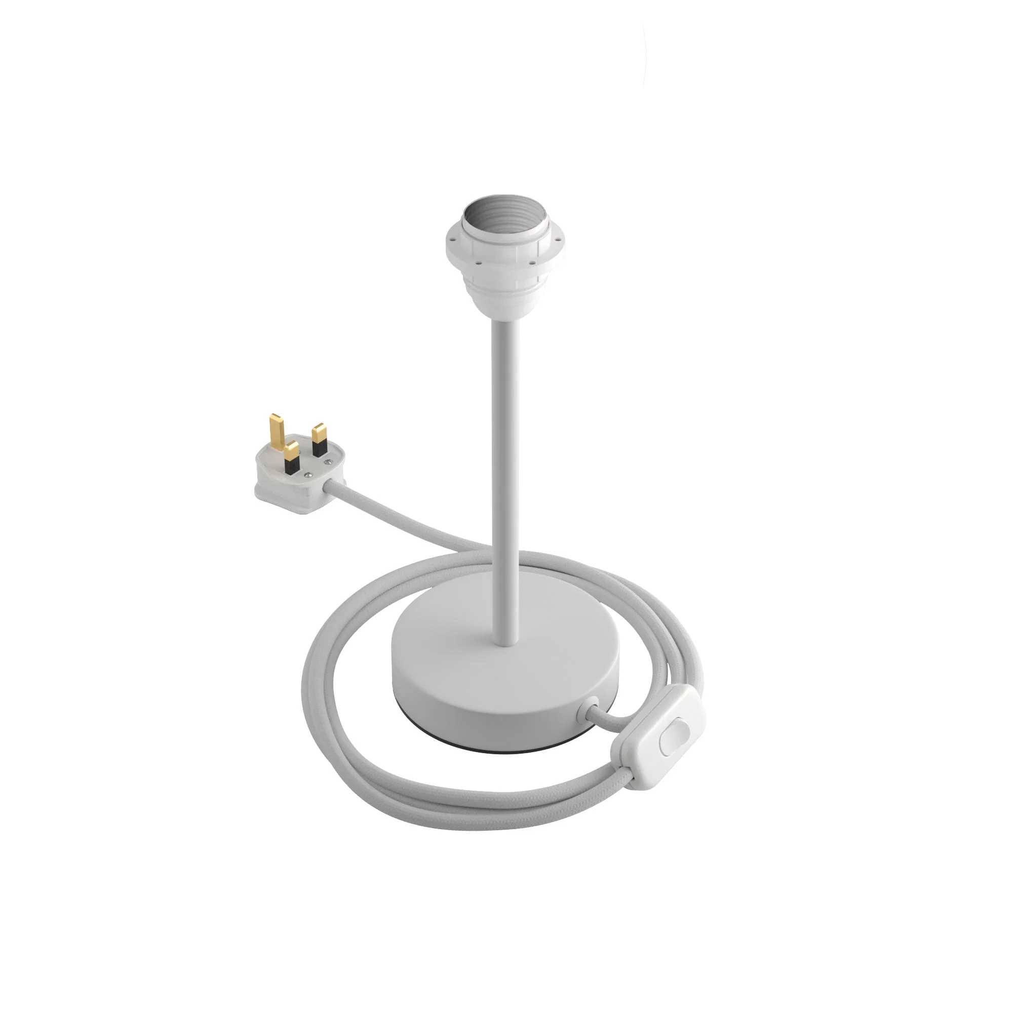 Alzaluce für Lampenschirm – Tischlampe aus Metall und UK-Stecker – Mattweiß - Image 7