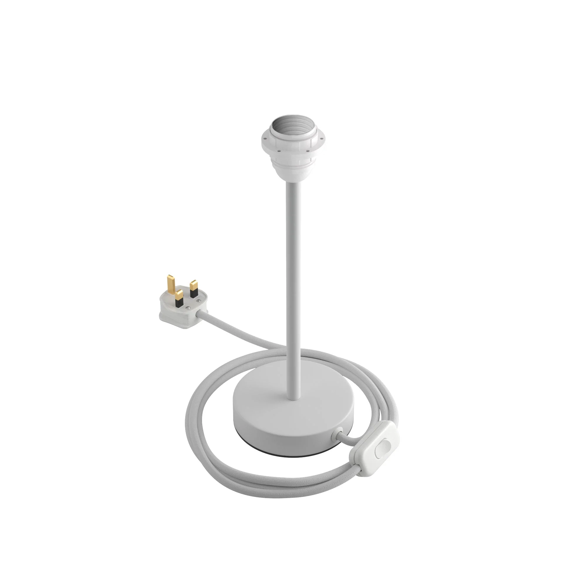 Alzaluce für Lampenschirm – Tischlampe aus Metall und UK-Stecker – Mattweiß - Image 8