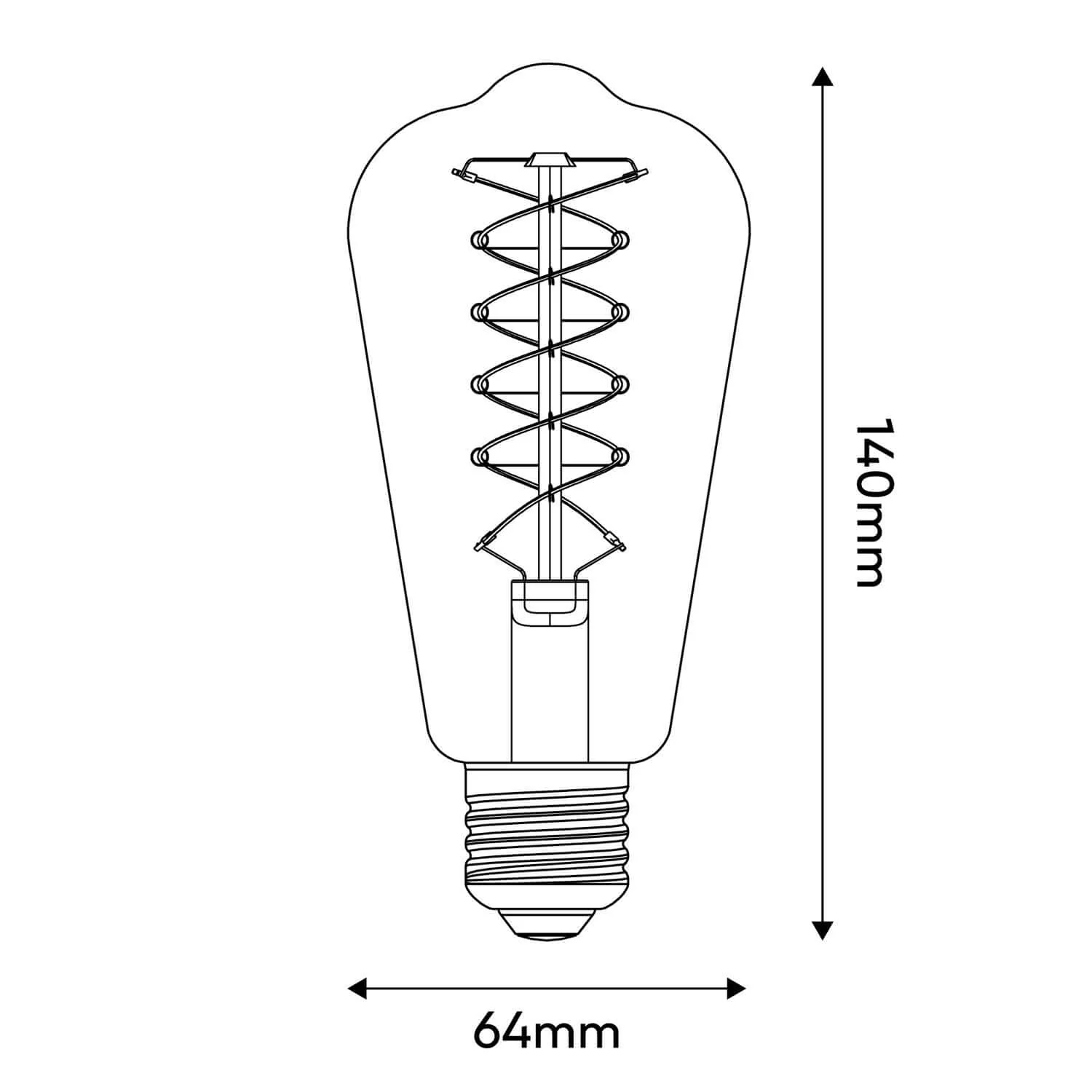 LED-Filamentlampe Weiß Edison ST64 5,9W 500Lm E27 2700K Dimmbarkeit – W02 - Image 3