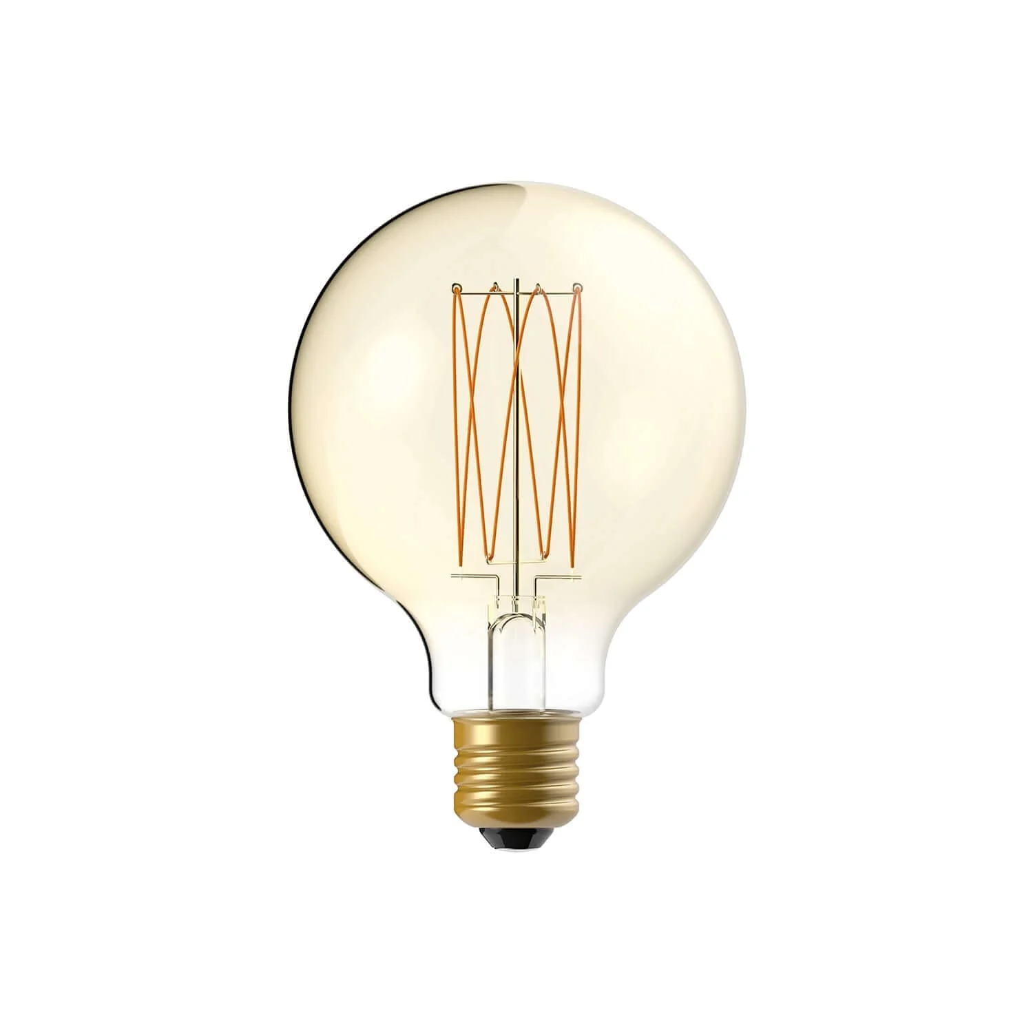 LED-Glühbirne Gold Carbon Line mit vertikalem Faden Globus G95 7W 640Lm E27 2700K dimmbar - C55