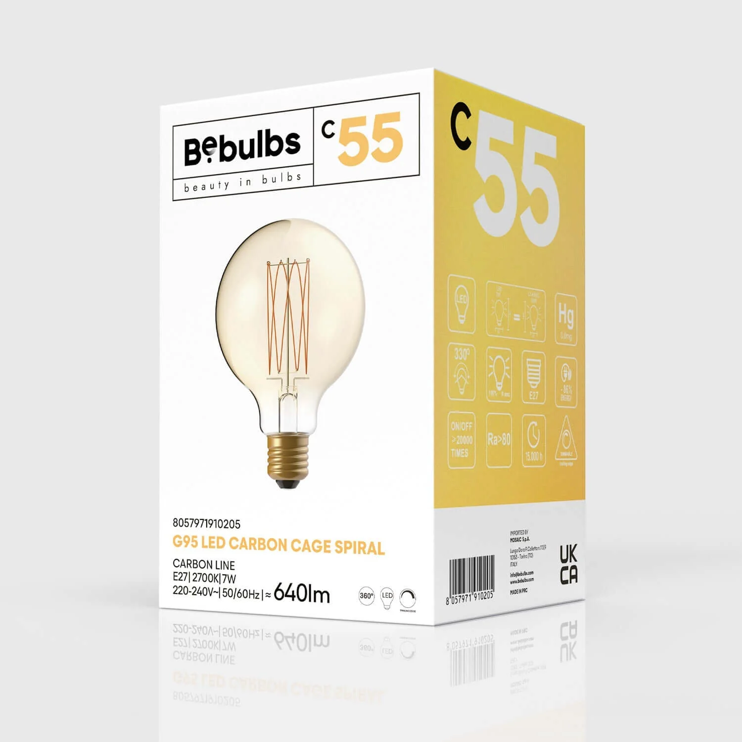 LED-Glühbirne Gold Carbon Line mit vertikalem Faden Globus G95 7W 640Lm E27 2700K dimmbar - C55 - Image 4