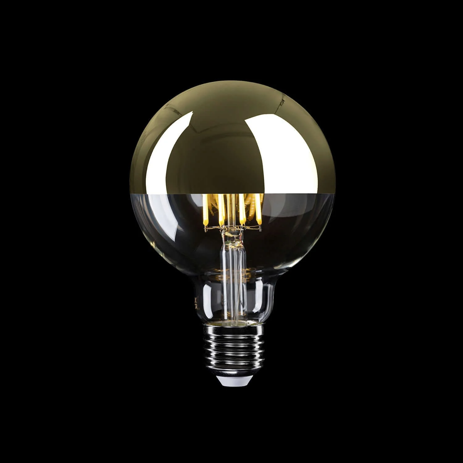 LED-Lampe Halbkugel Gold Globe G95 7W 650Lm E27 2700K dimmbar – A14 - Image 2