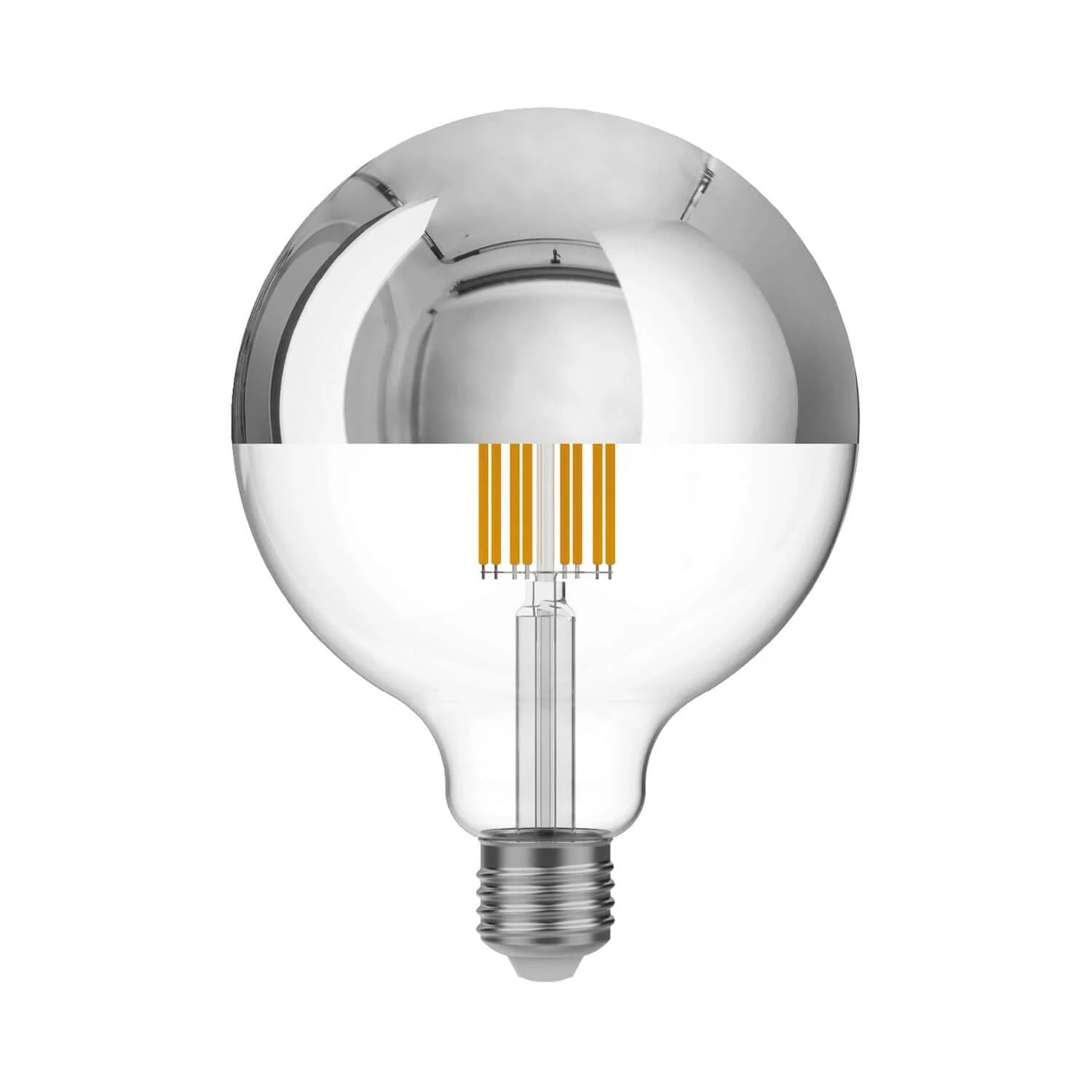 Halbrunde LED-Glühlampe Silber Globe G125 7W 650Lm E27 2700K dimmbar – A05
