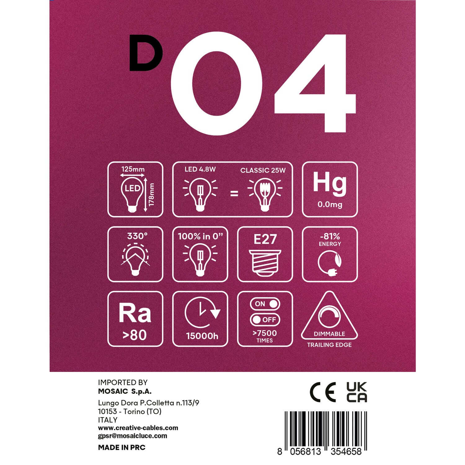 LED-Globe Smoky G125 4,8W 250Lm E27 1800K dimmbar – D04 - Image 5
