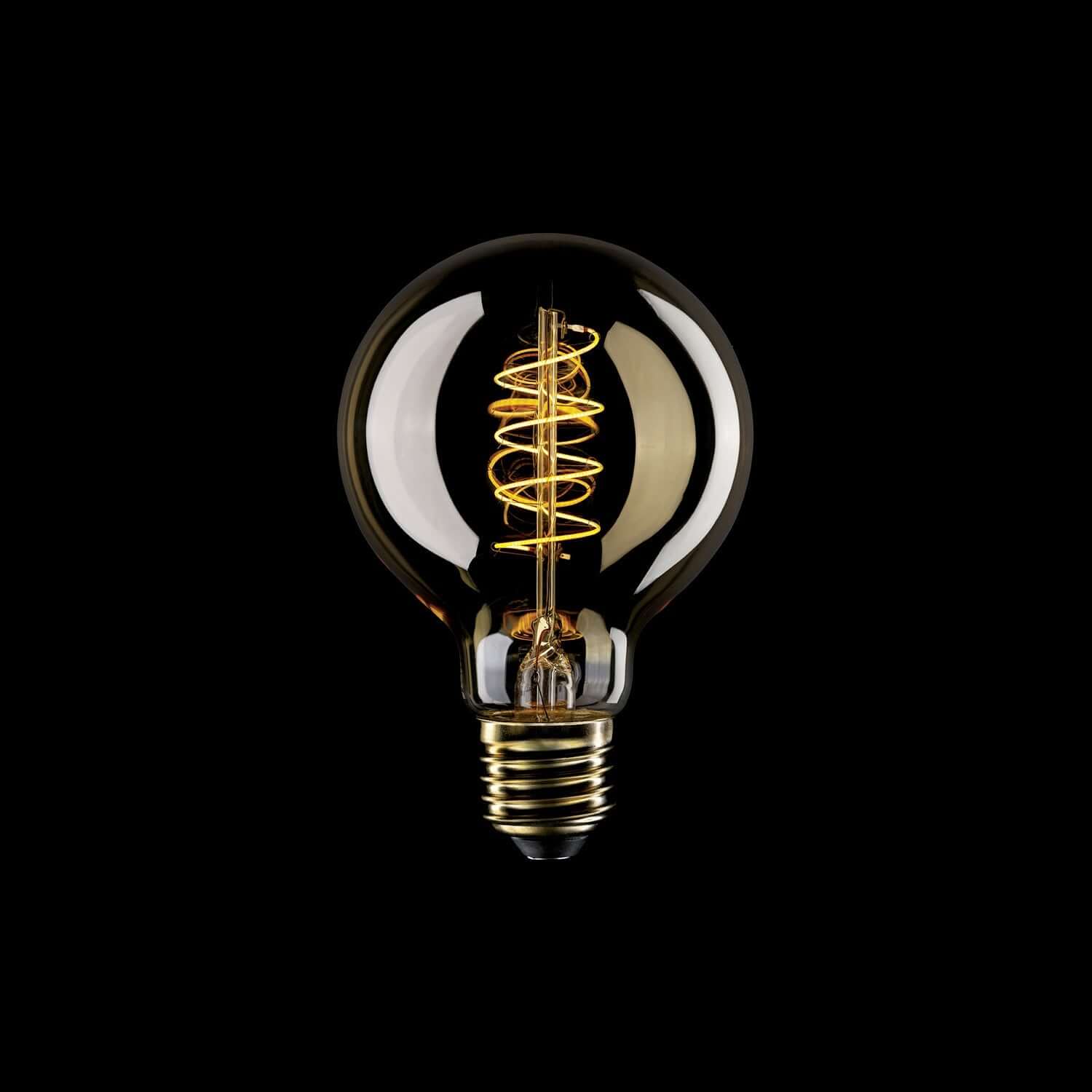 LED-Glühbirne Gold Carbon Line mit Spiral-Filament Globus G80 4W 250Lm E27 1800K dimmbar - C05 - Image 2