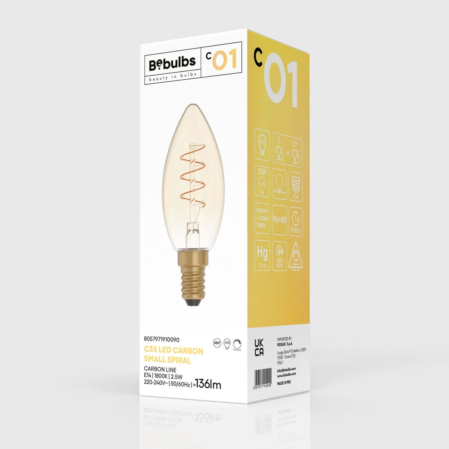 LED-Lampe Gold Carbon Line Spiralfaden Kerze C35 2,5W 136Lm E14 1800K dimmbar - C01 - Image 4