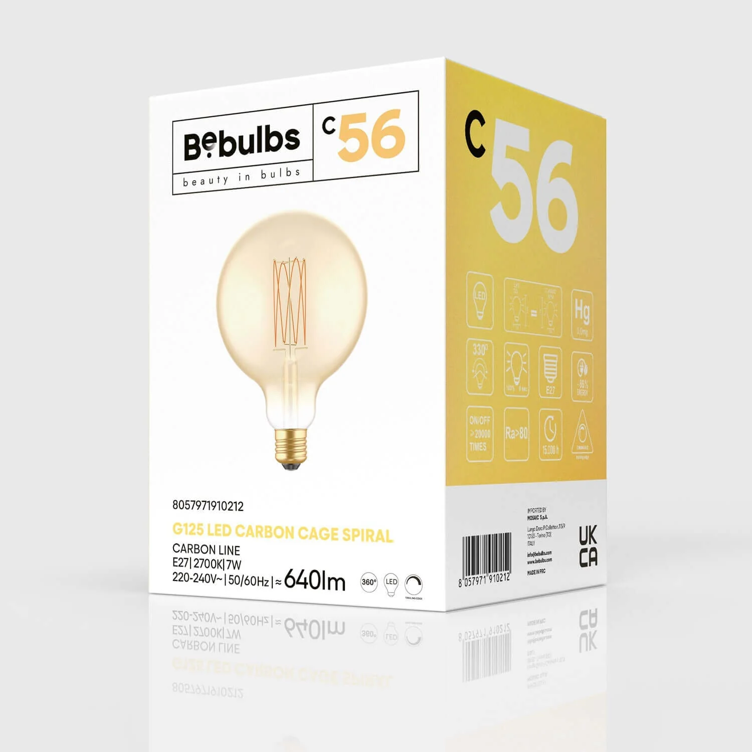 LED-Lampe Gold Carbon Line Vertikalfaden Globo G125 7W 640Lm E27 2700K Dimmbar – C56 - Image 4