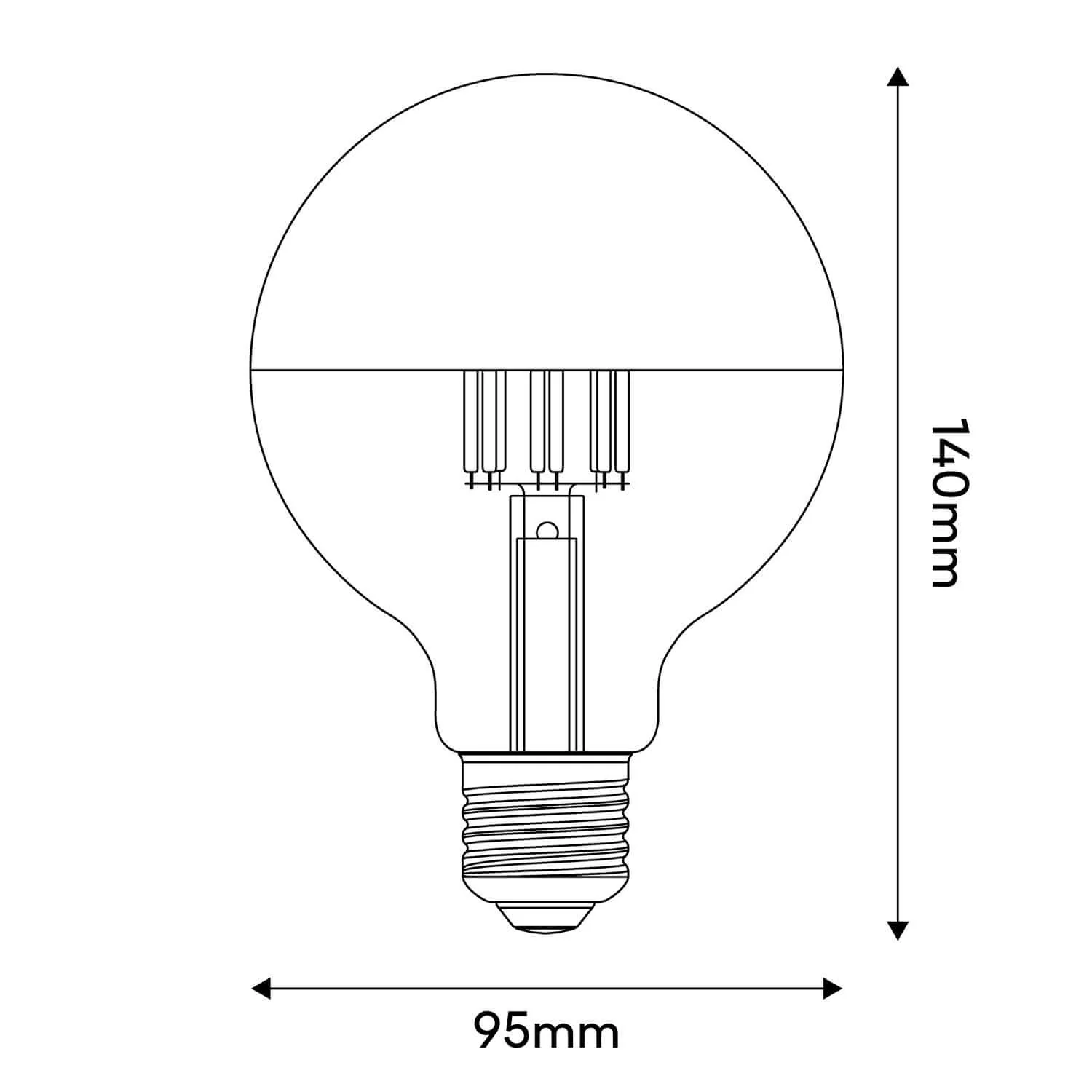 LED-Lampe Halbkugel Kupfer Globe G95 7W 650Lm E27 2700K Dimmbare - A24 - Image 3