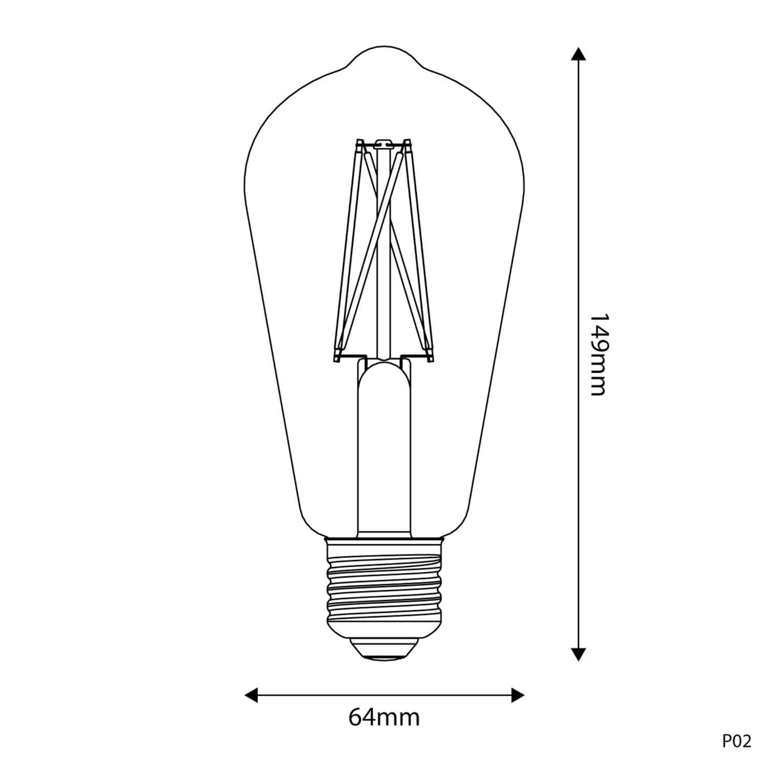 LED-Glühbirne Porzellan-Effekt CRI 95 ST64 7 W 640 lm E27 2700K dimmbar – P02 - Image 3