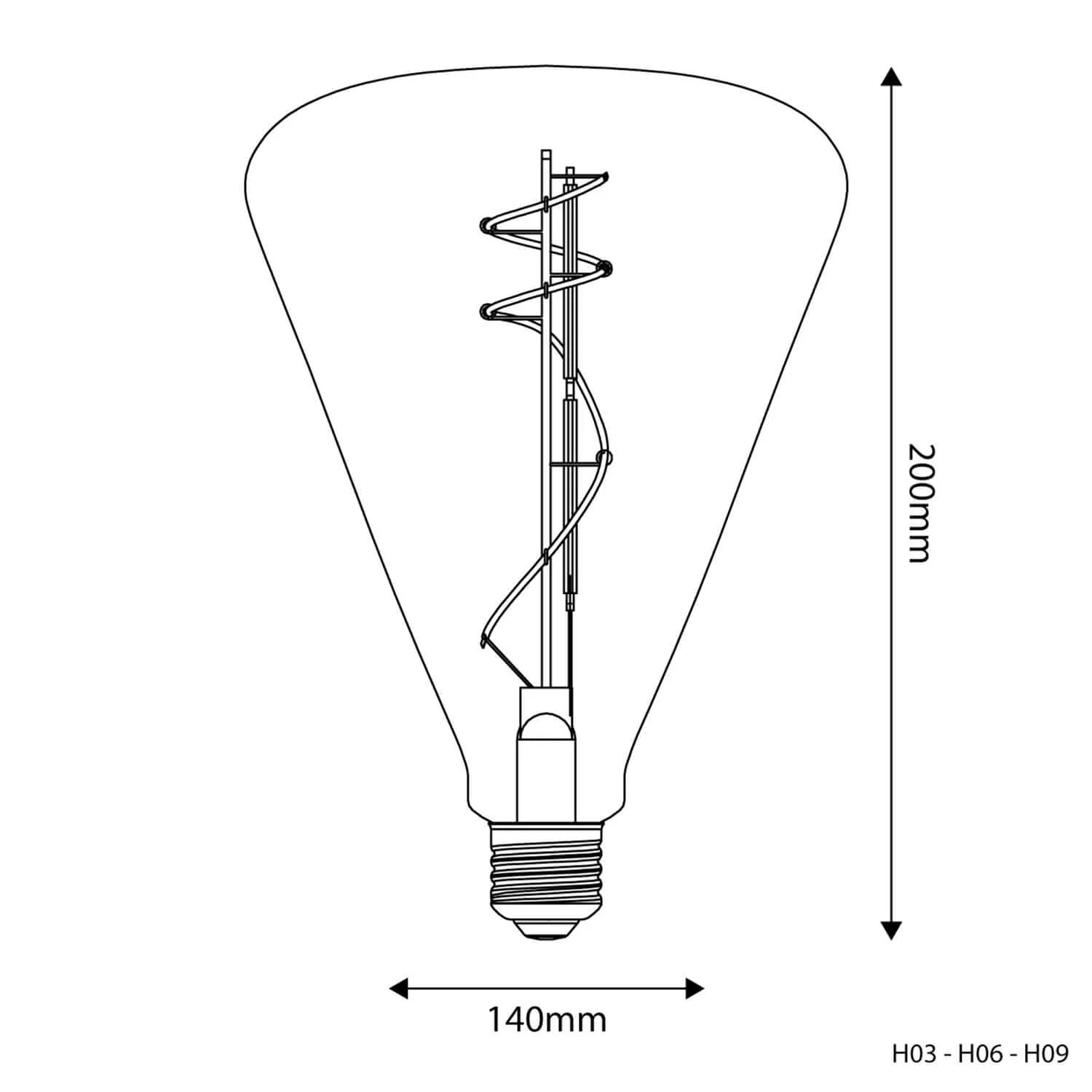 LED-Glühbirne Transparent Cone 140 11W 1210Lm E27 2700K Dimmerbar – H03 - Image 3