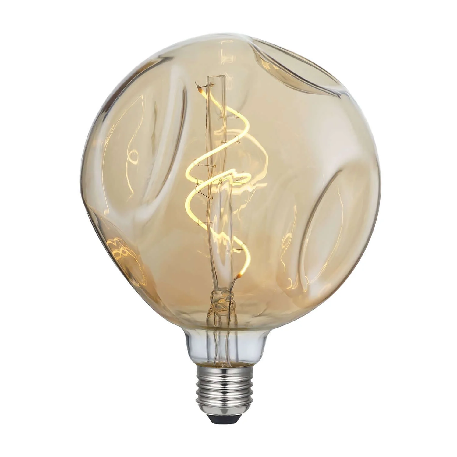 LED-Glühbirne Gold Bumped Globe G140 Spiralfaden 5W 250 Lm E27 1800K dimmbar - Image 2