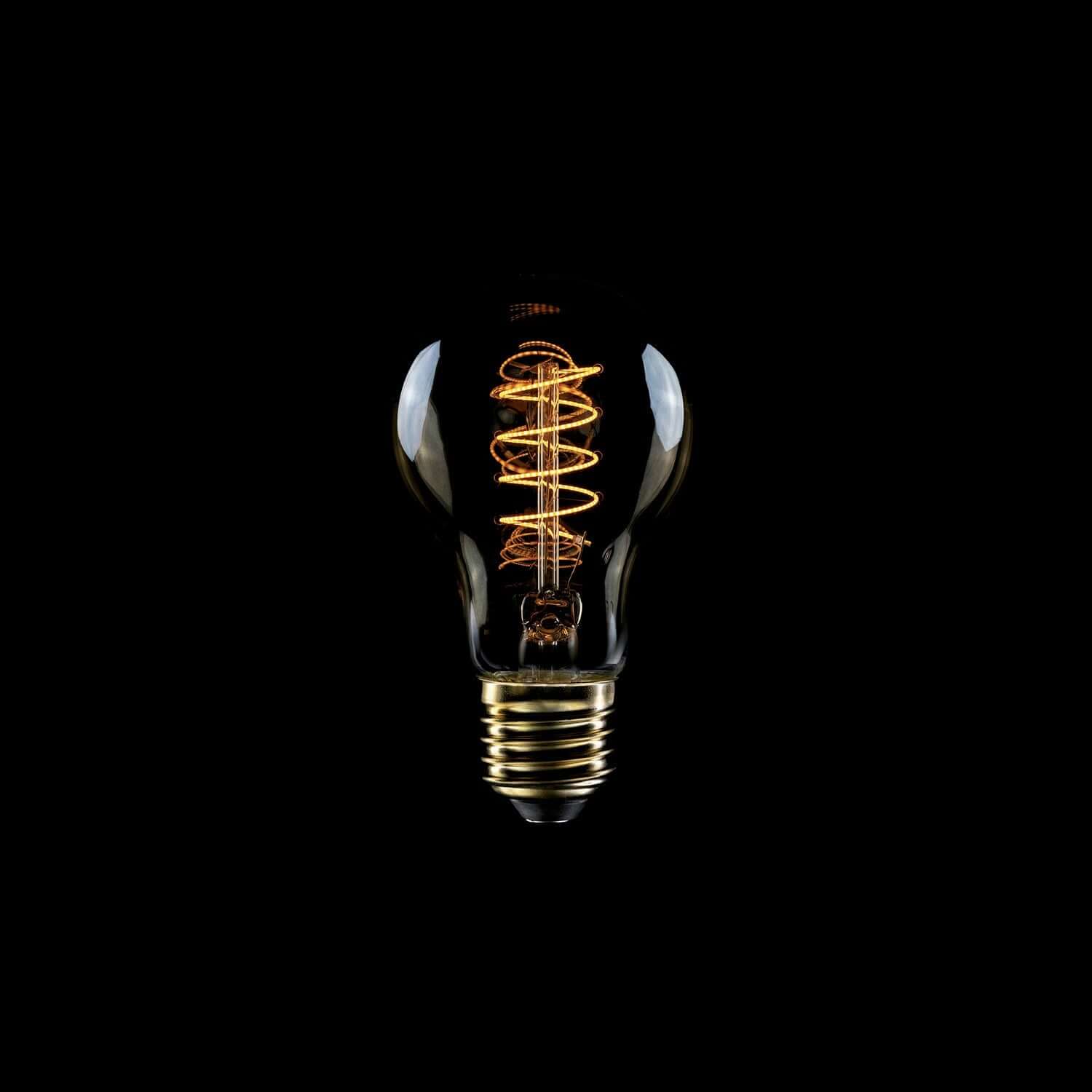 LED-Lampe Gold Carbon Line Spiralfaden Birnenform A60 4W 250Lm E27 1800K dimmbar – C03 - Image 2