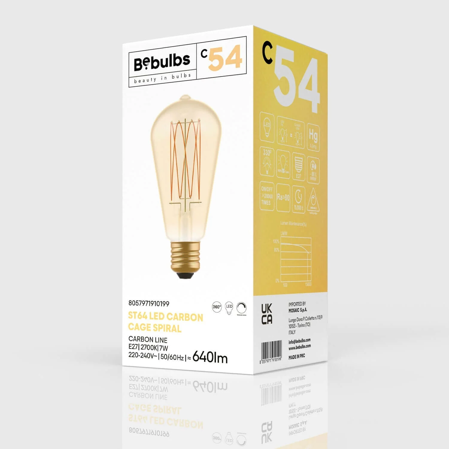 LED-Lampe Gold Carbon Line mit vertikalem Glühfaden Edison ST64 7W 640Lm E27 2700K dimmbar - C54 - Image 4
