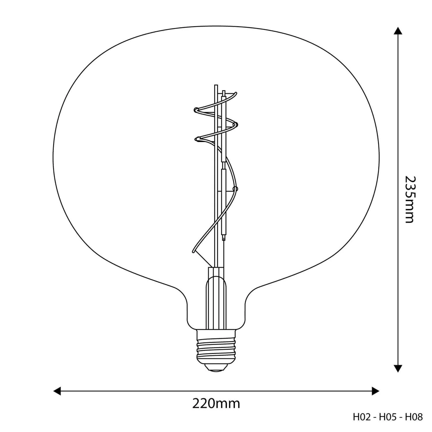 LED-Lampe Golden Ellipse 220 8,8W 806Lm E27 2200K dimmbar – H05 - Image 3