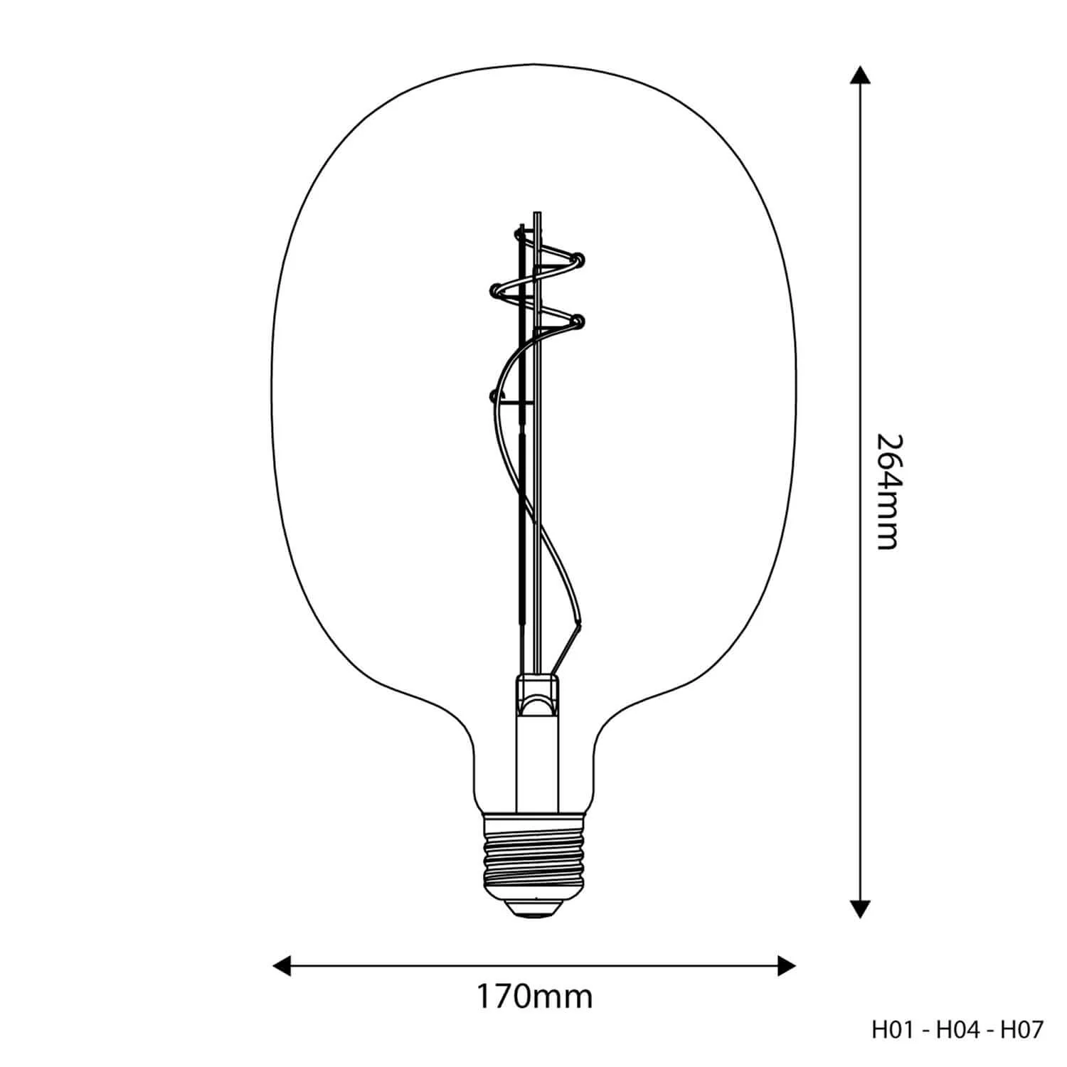 LED-Glühbirne Gold Oval 170 8,8W 806lm E27 2200K Dimmbar – H04 - Image 3