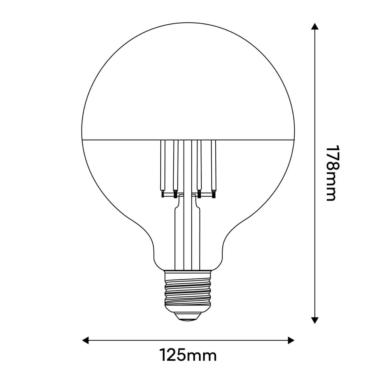 LED-Lampe Halbkugel Kupfer Globe G125 7W 650Lm E27 2700K dimmbar – A25 - Image 3