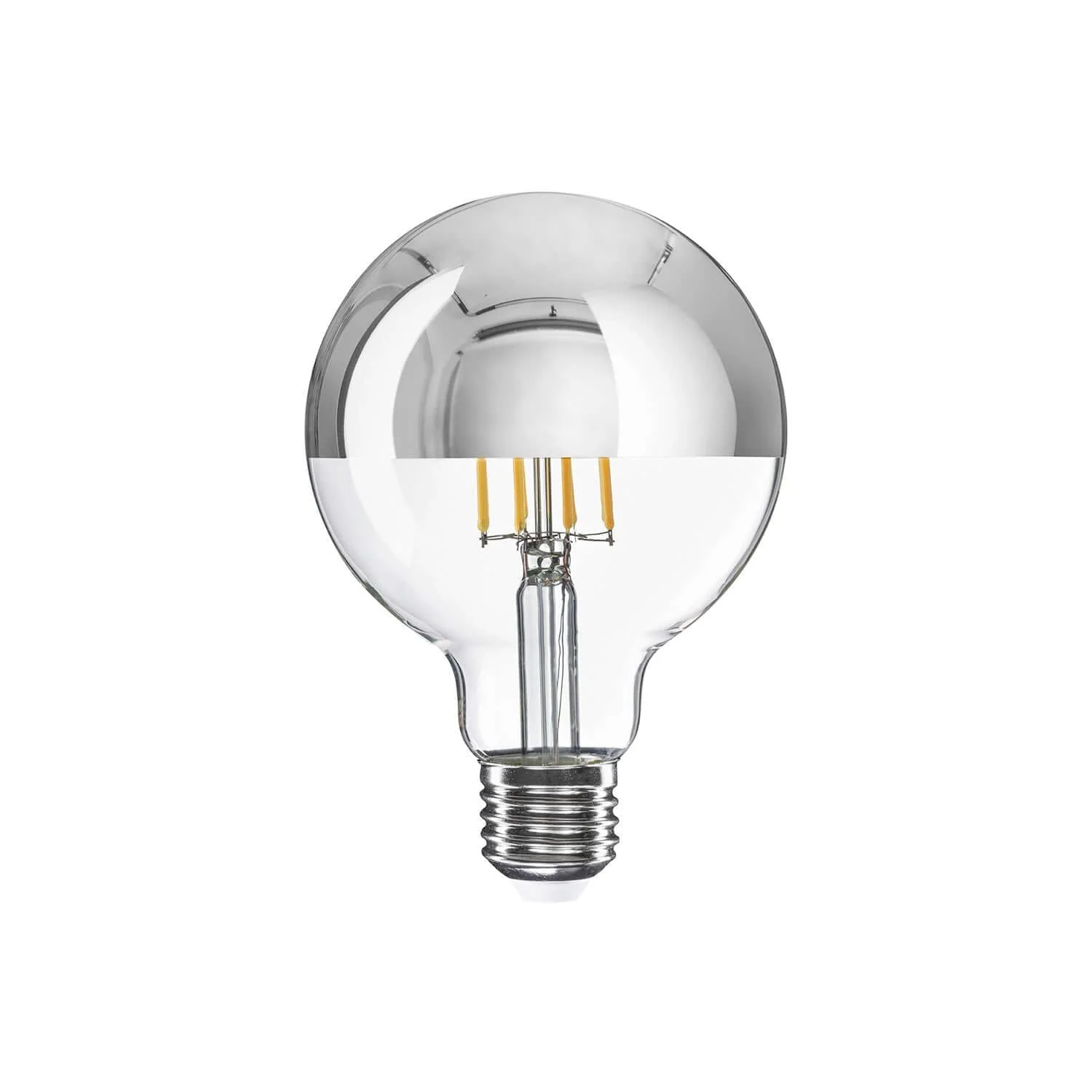 LED-Lampe Halbkugel Silber Globo G95 7W 650Lm E27 2700K dimmbar - A04